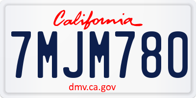 CA license plate 7MJM780