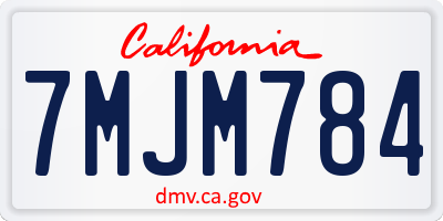 CA license plate 7MJM784