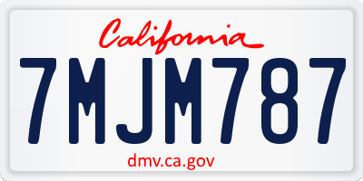 CA license plate 7MJM787