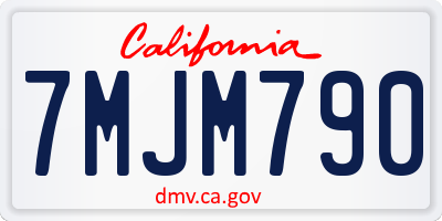 CA license plate 7MJM790