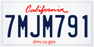 CA license plate 7MJM791