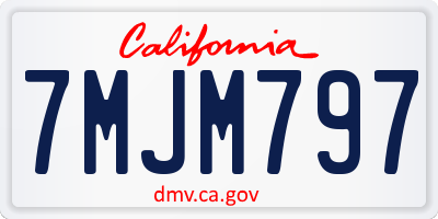 CA license plate 7MJM797