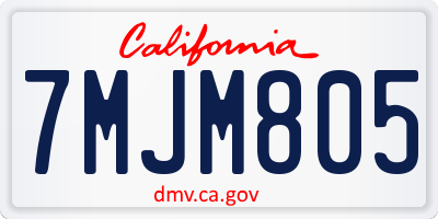 CA license plate 7MJM805