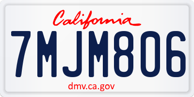 CA license plate 7MJM806