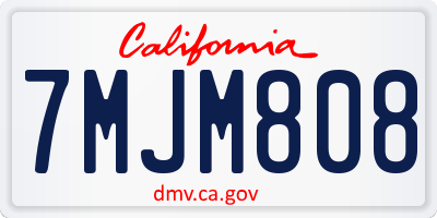 CA license plate 7MJM808