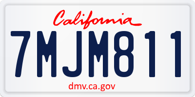 CA license plate 7MJM811