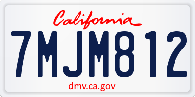 CA license plate 7MJM812