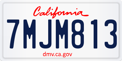 CA license plate 7MJM813