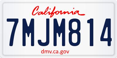 CA license plate 7MJM814