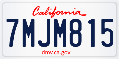 CA license plate 7MJM815