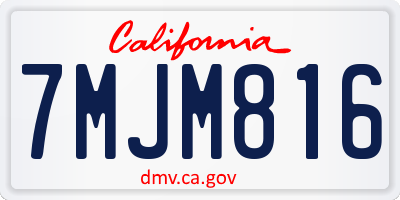 CA license plate 7MJM816