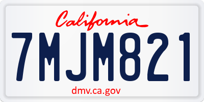 CA license plate 7MJM821