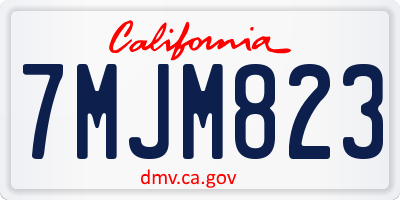 CA license plate 7MJM823