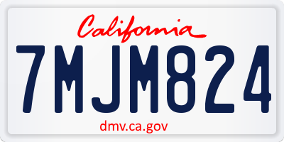 CA license plate 7MJM824