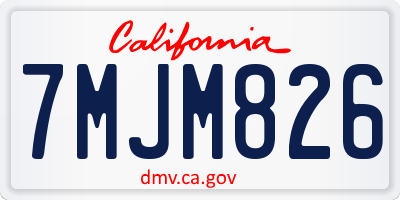 CA license plate 7MJM826