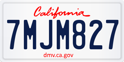 CA license plate 7MJM827