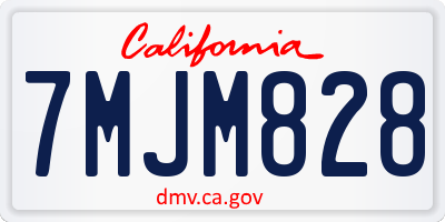 CA license plate 7MJM828