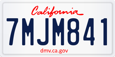 CA license plate 7MJM841