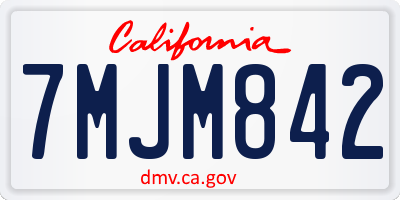 CA license plate 7MJM842