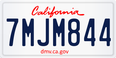 CA license plate 7MJM844