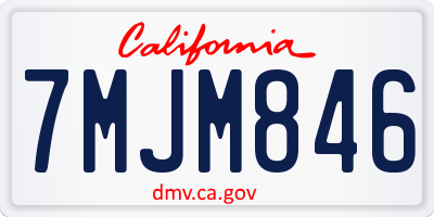 CA license plate 7MJM846