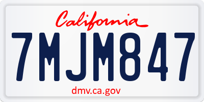 CA license plate 7MJM847