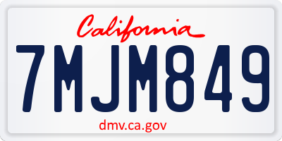 CA license plate 7MJM849