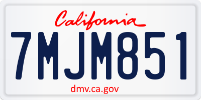 CA license plate 7MJM851