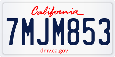 CA license plate 7MJM853