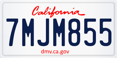 CA license plate 7MJM855