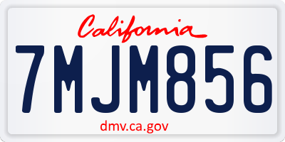 CA license plate 7MJM856