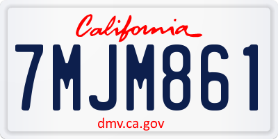 CA license plate 7MJM861