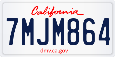 CA license plate 7MJM864