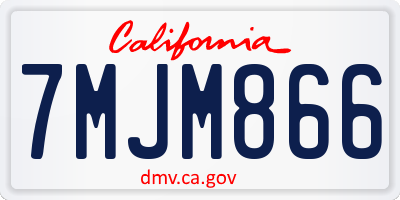 CA license plate 7MJM866