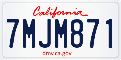 CA license plate 7MJM871