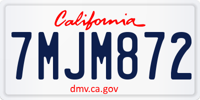 CA license plate 7MJM872