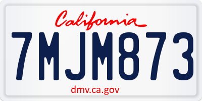 CA license plate 7MJM873