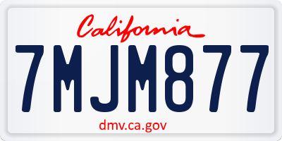 CA license plate 7MJM877