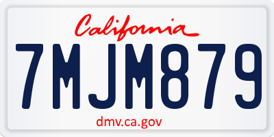 CA license plate 7MJM879