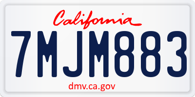 CA license plate 7MJM883