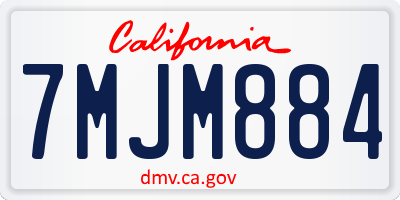 CA license plate 7MJM884