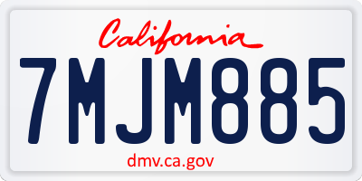 CA license plate 7MJM885