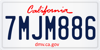 CA license plate 7MJM886