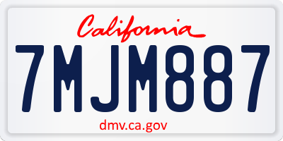 CA license plate 7MJM887