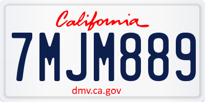 CA license plate 7MJM889