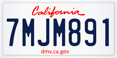 CA license plate 7MJM891