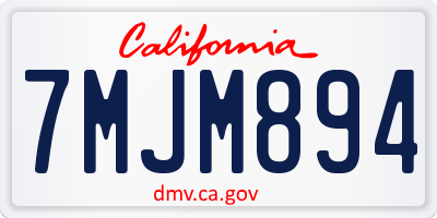 CA license plate 7MJM894