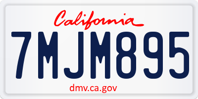 CA license plate 7MJM895