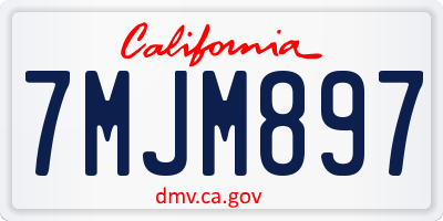 CA license plate 7MJM897