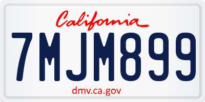 CA license plate 7MJM899